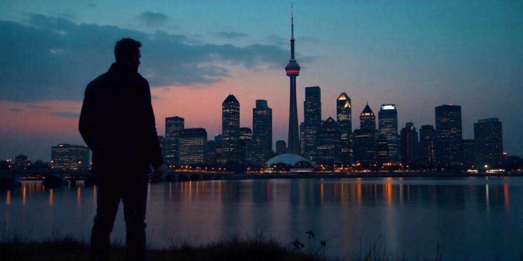 Investigator watching the Ottawa skyline from a distance