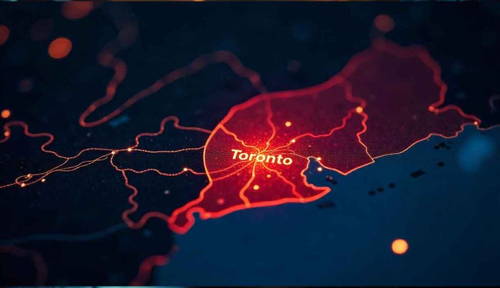 A map showing toronto
